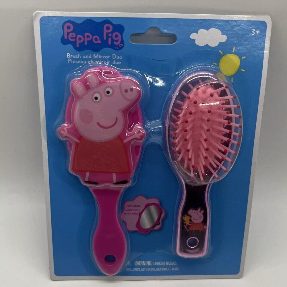 Peppa Pig Pink Hair Brush & Mirror Duo Age 3+